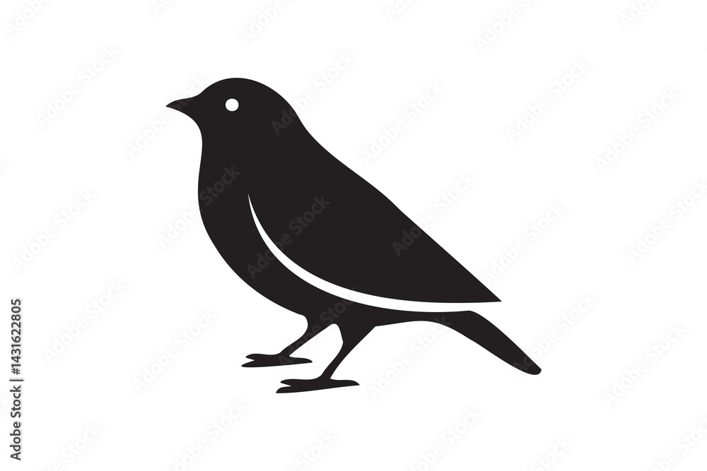 Minimalist bird silhouette vector icon on white background
Minimalist bird silhouette vector icon on white background