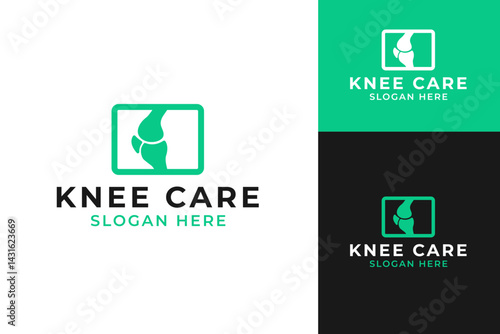 Knee care logo design template vector illustration