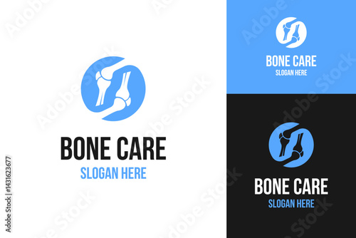 Knee care medical logo design template vector illustration