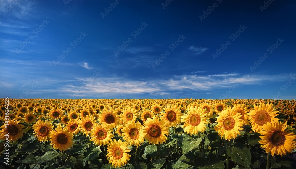 Obraz premium sunflower over deep blue sky background