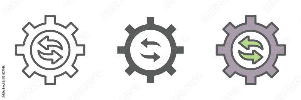 Continuous Icons Set – Vector Illustrations in Multiple Styles Continuous Icons Set – Vector Illustrations in Multiple Styles