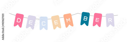 December Bunting Garland Icon