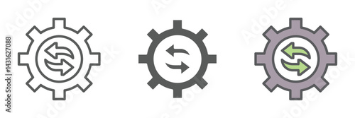 Continuous Icons Set – Vector Illustrations in Multiple Styles