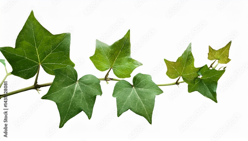 Fototapeta premium lush green ivy branches isolated on white background botanical illustration of cissus plant grape ivy vines perfect for nature themed designs isolated on transparent background