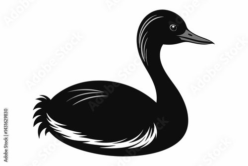 grebe sihouette black vector