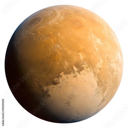 Titan moon of Saturn isolated on a transparent background