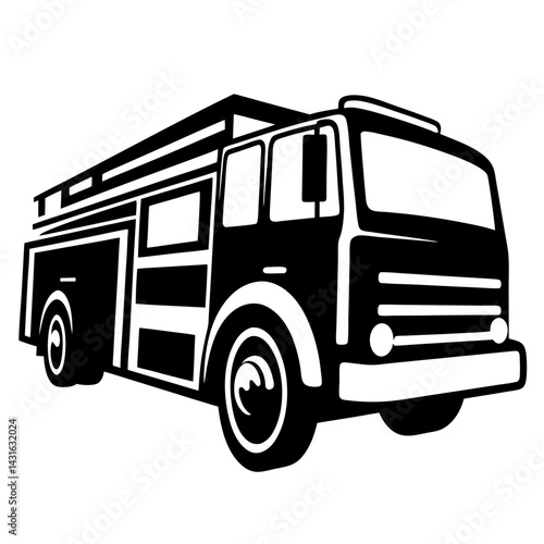 Wallpaper Mural Striking minimalist illustration of a firetruck rendered in monochrome simplicity design Torontodigital.ca