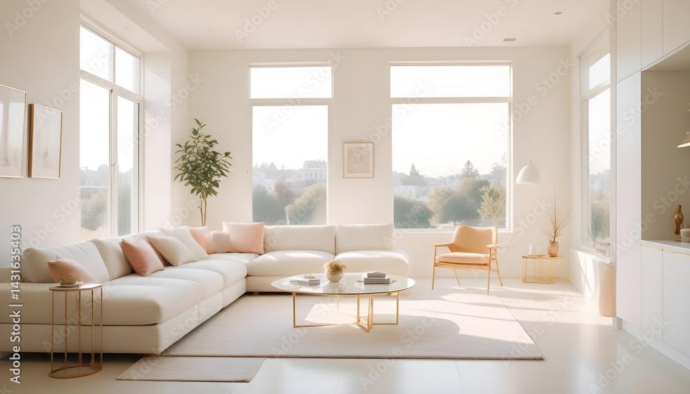 Photo interior modern design room 3d illustration Photo interior modern design room 3d illustration