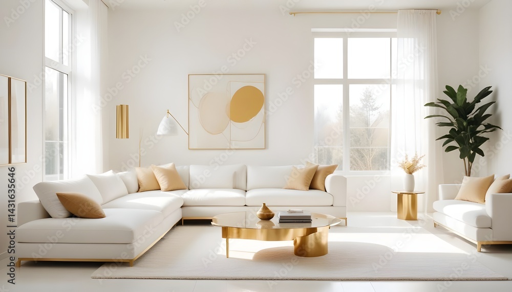 Fototapeta premium Photo interior modern design room 3d illustration