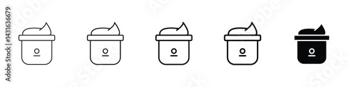 Set of 5 pixel perfect Skin care icon with 1 unexpanded, 1 silhouette, skin care icon, symbolizing beauty, wellness, and facial treatment in a gentle vector style