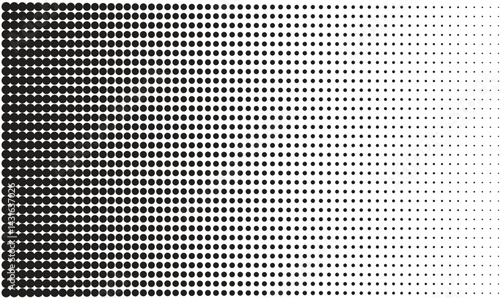 Dotted halftone gradient background. Black fading comic pop art overlay. Monochrome texture. Grunge halftone background. Vector illustration.