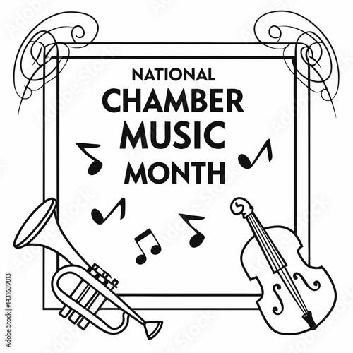 NATIONAL CHAMBER MUSIC MONTH vector illustration