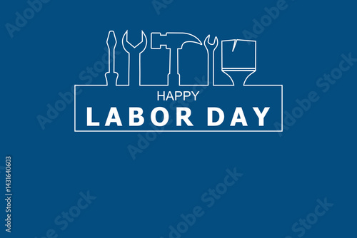 Happy Labour day or international workers day creative vector illustration with construction tools. labor day and may day celebration.