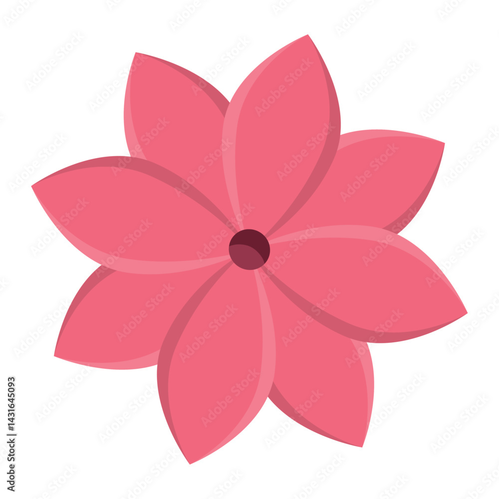Top view pink flower. Vector Top view pink flower. Vector