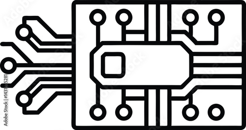 motherboard line art vector icon.