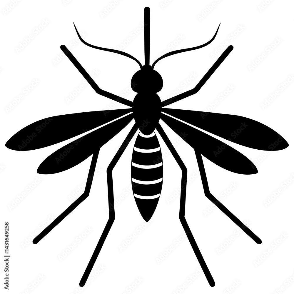 Fototapeta premium Animal Mosquito silhouette vector illustrator 