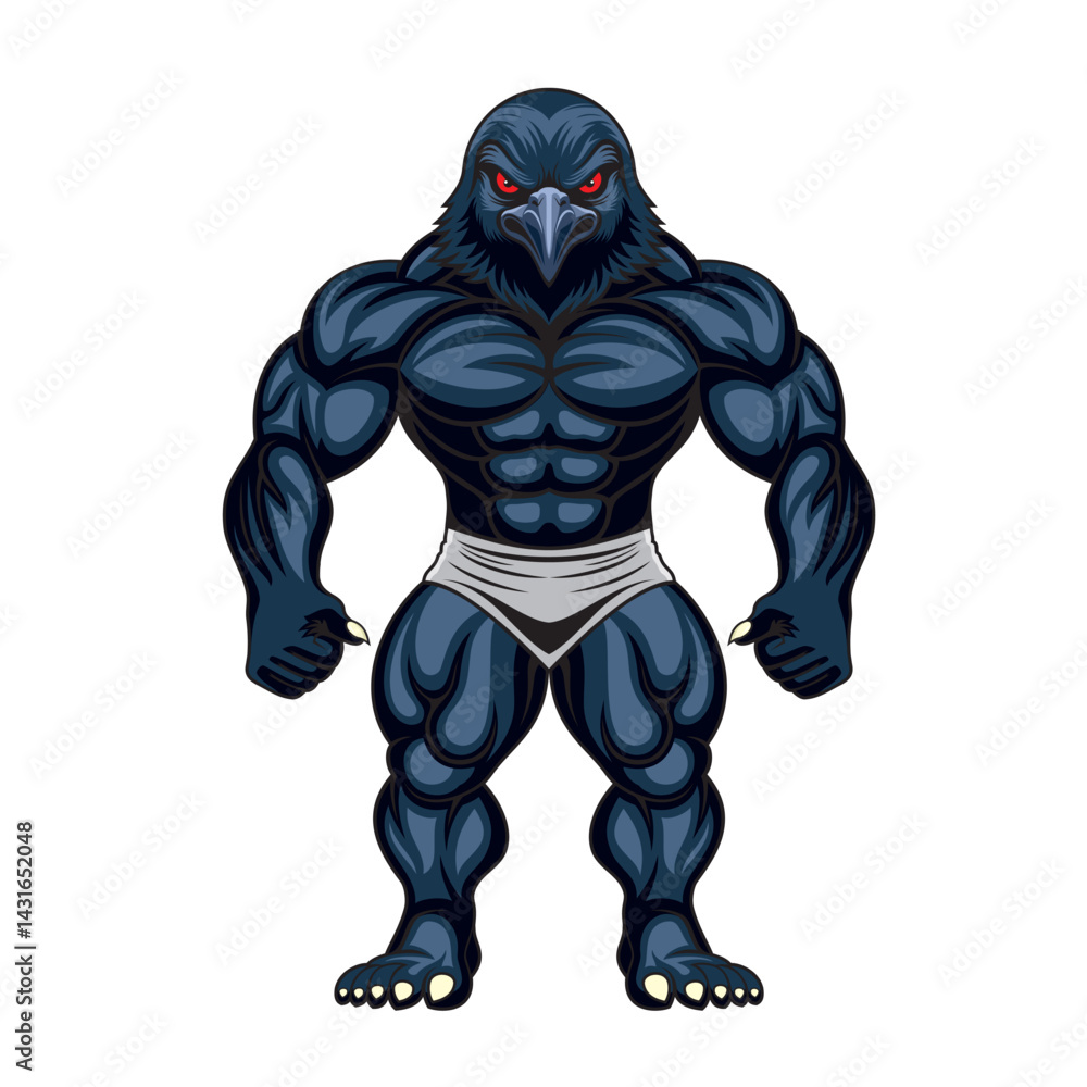 strong crow mascot vector illustration design strong crow mascot vector illustration design
