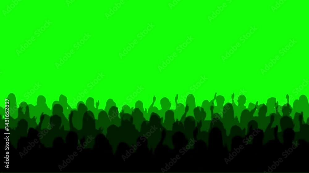 Happy Crowd of Fans Cheering victory in Outdoor Stadium, Excited People Celebrating at Live Sports Event, Foot ball fans on green screen HD 4K video