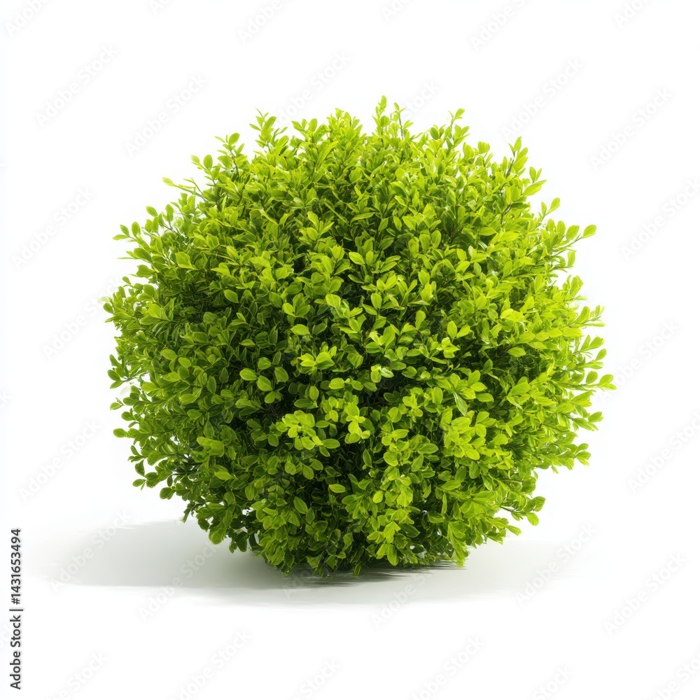 Obraz premium Green bush sphere plant isolated on white background