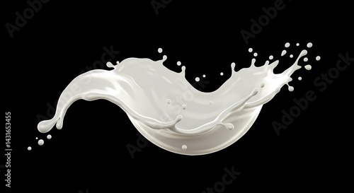 Pure White Liquid Motion: Isolated 3D Splash Rendering
