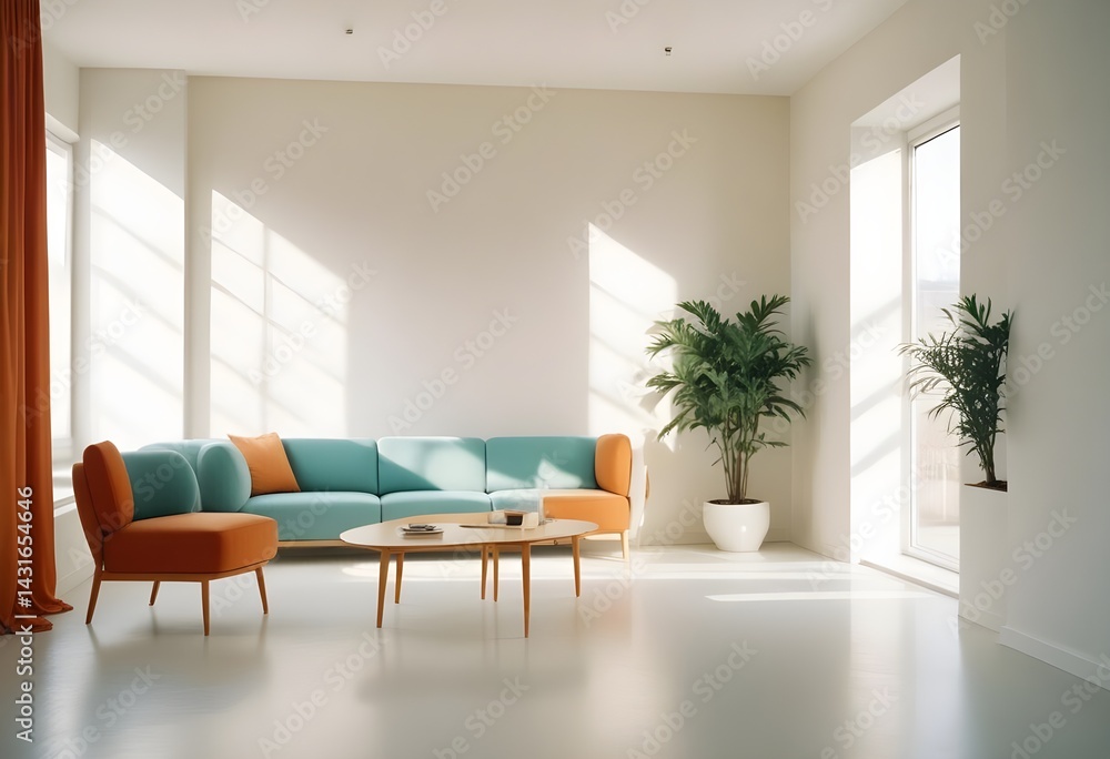 Fototapeta premium Photo interior modern design room 3d illustration