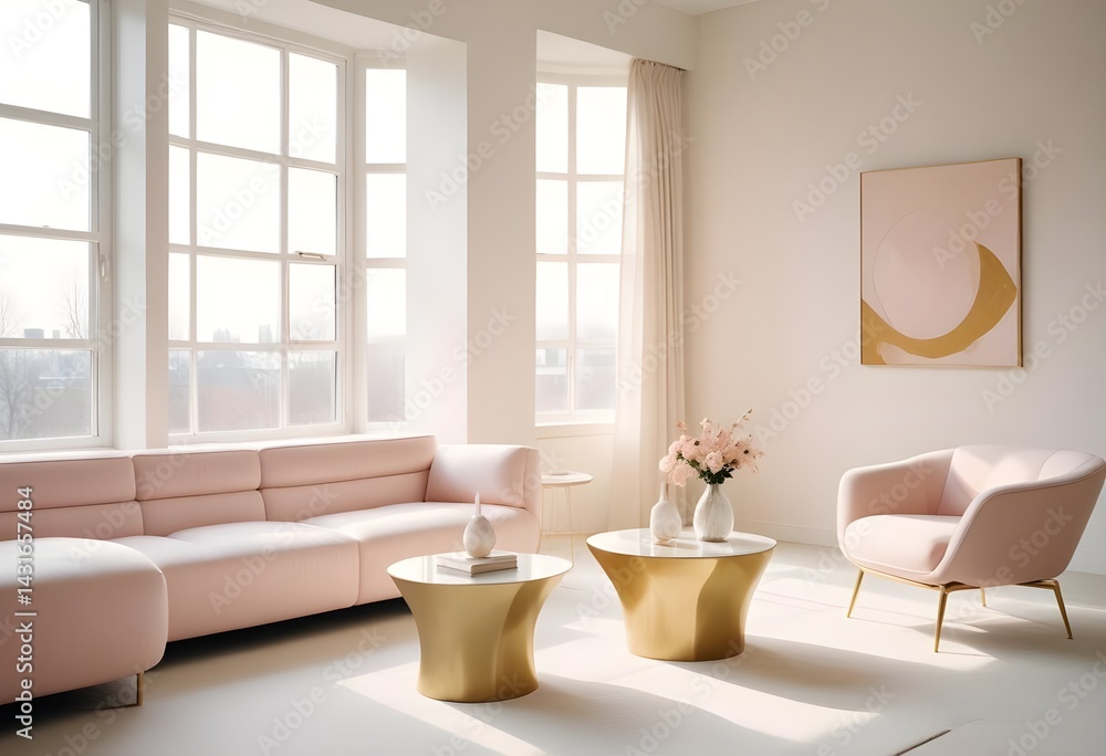 Fototapeta premium Photo interior modern design room 3d illustration