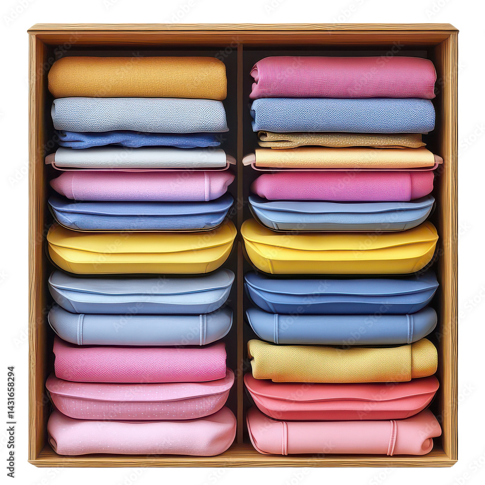 Colorful linen fabric collection stacked neatly on display for crafting or home decoration projects isolated on transparent background.png Colorful linen fabric collection stacked neatly on display for crafting or home decoration projects isolated on transparent background.png
