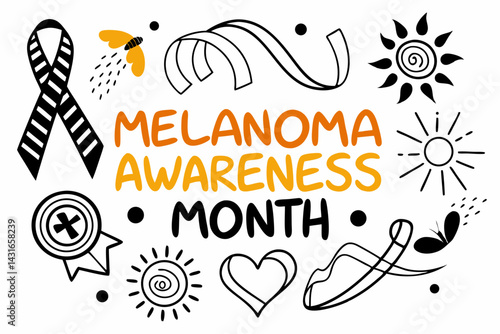 MELANOMA  AWARENESS MONTH vector illustration