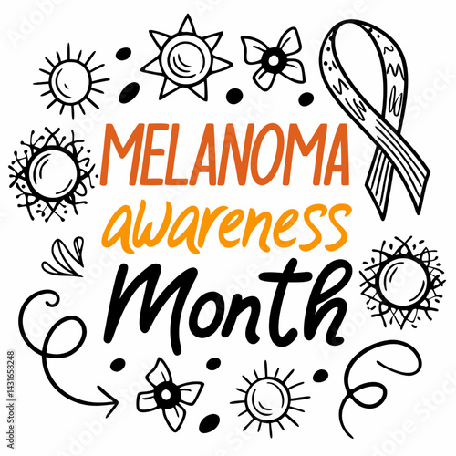 MELANOMA  AWARENESS MONTH vector illustration