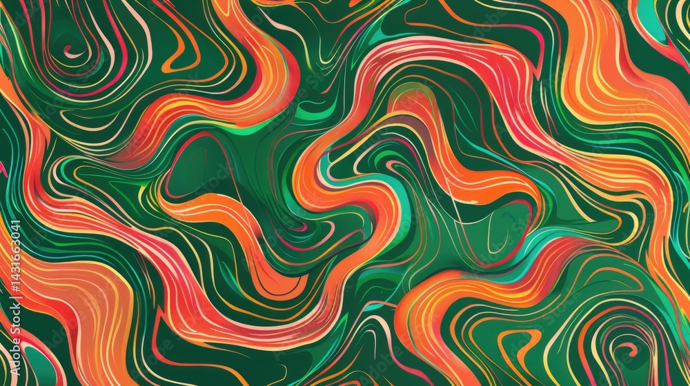 Abstract fluid pattern with vibrant colors in green, yellow, and pink tones. Psychedelic design for wallpaper and fabric. Background image of fluid pattern with vibrant color. Swirling texture. AIG51. Abstract fluid pattern with vibrant colors in green, yellow, and pink tones. Psychedelic design for wallpaper and fabric. Background image of fluid pattern with vibrant color. Swirling texture. AIG51.