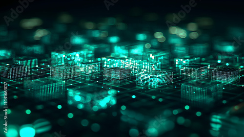 city built entirely from holographic structures and luminous energy pathways in a cyber world 