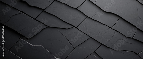 textured black surface with cracked patterns, showcasing dark gray concrete appearance that evokes sense of depth and intrigue. design is modern and artistic, perfect for backgrounds