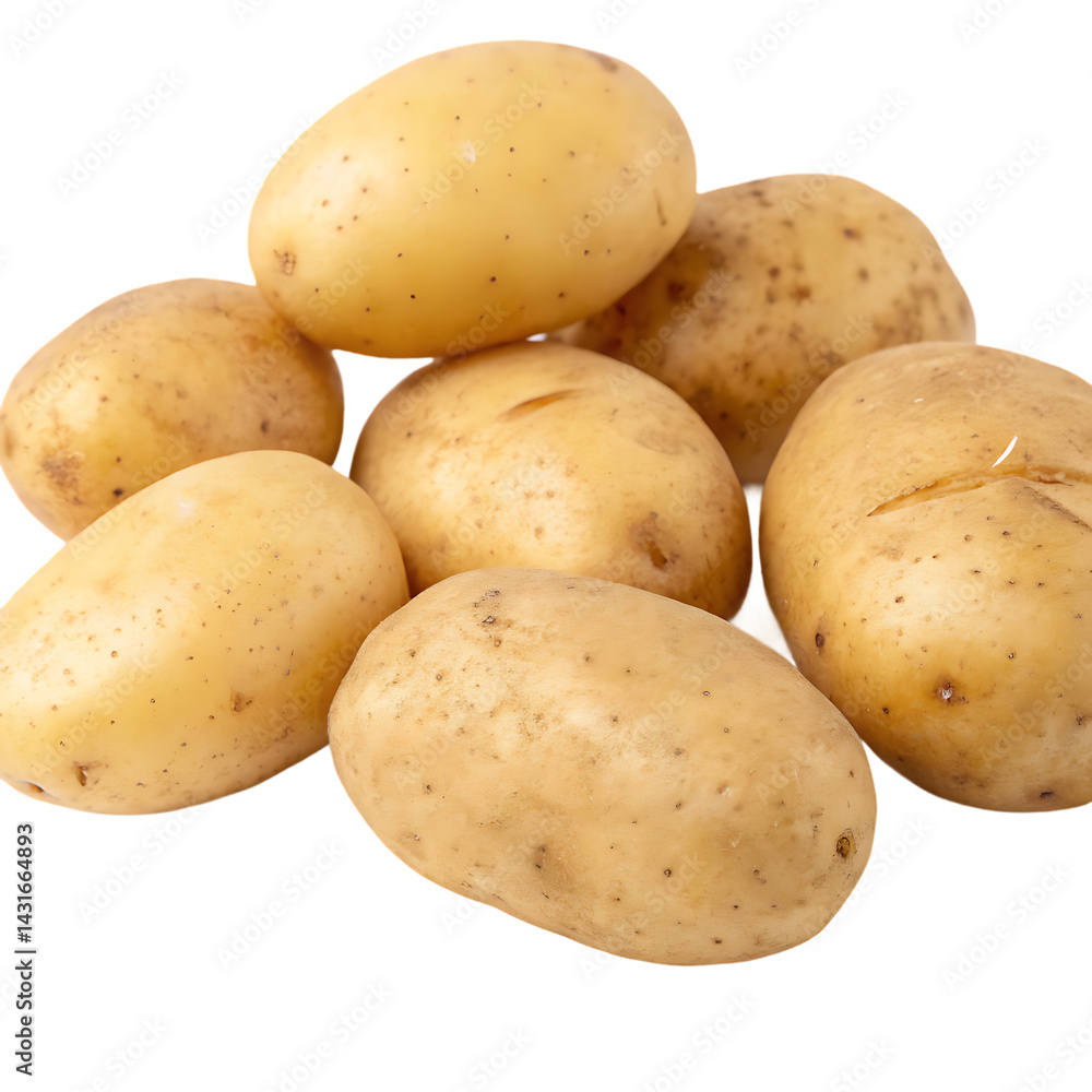 potatoes on a white background potatoes on a white background