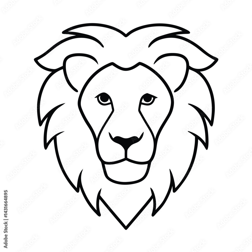 lion head single drawing line art vector lion head single drawing line art vector