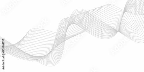 Vector illustration of smooth curved lines creating a flowing wave pattern. Thin, evenly spaced dark gray lines on a white background, forming an elegant and minimalistic design.”




















