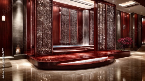 Wallpaper Mural Luxurious, modern spa or hotel lobby with flowing water features Torontodigital.ca