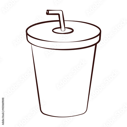 Soda cup with straw. Vector