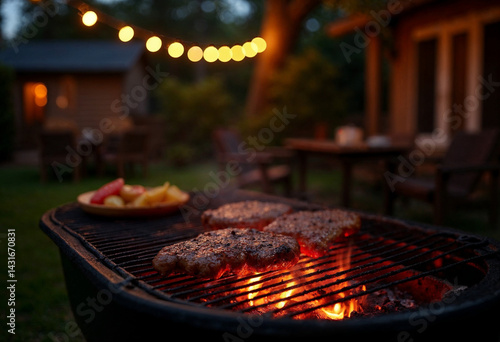 Obraz na płótnie potrawy na grillu w majówkę w salonie