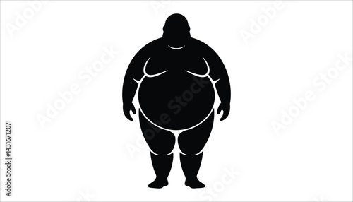 Obese Human Silhouette Vector – Overweight Body Shape Illustration