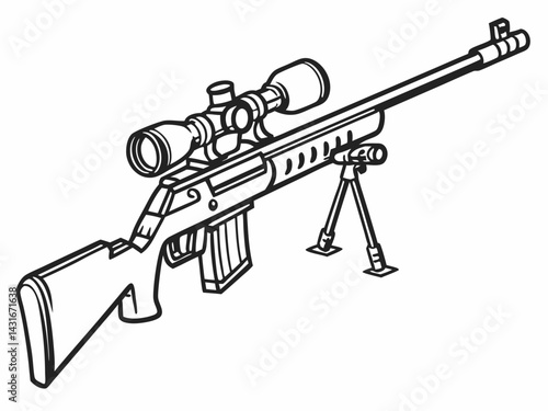 snipper gun vector isolated on white background