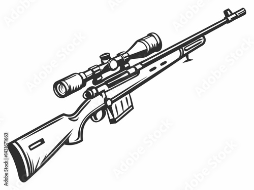 snipper gun vector isolated on white background