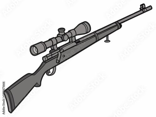 snipper gun vector isolated on white background