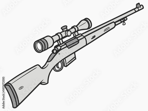 snipper gun vector isolated on white background