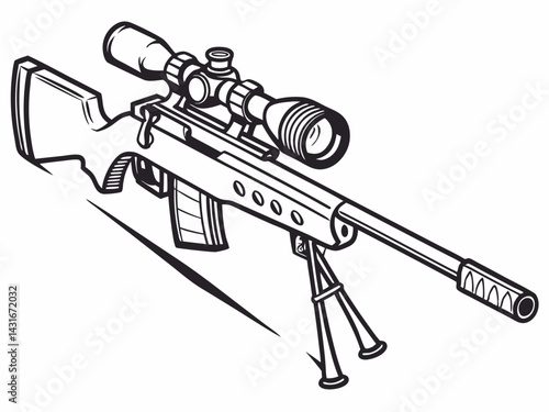 snipper gun vector isolated on white background
