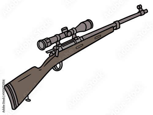 snipper gun vector isolated on white background