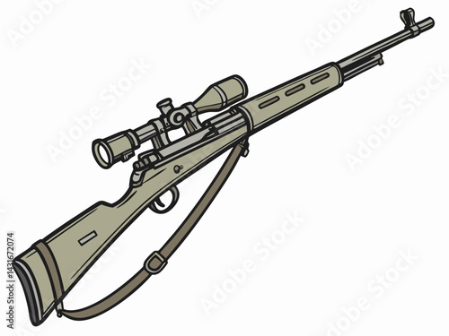 snipper gun vector isolated on white background