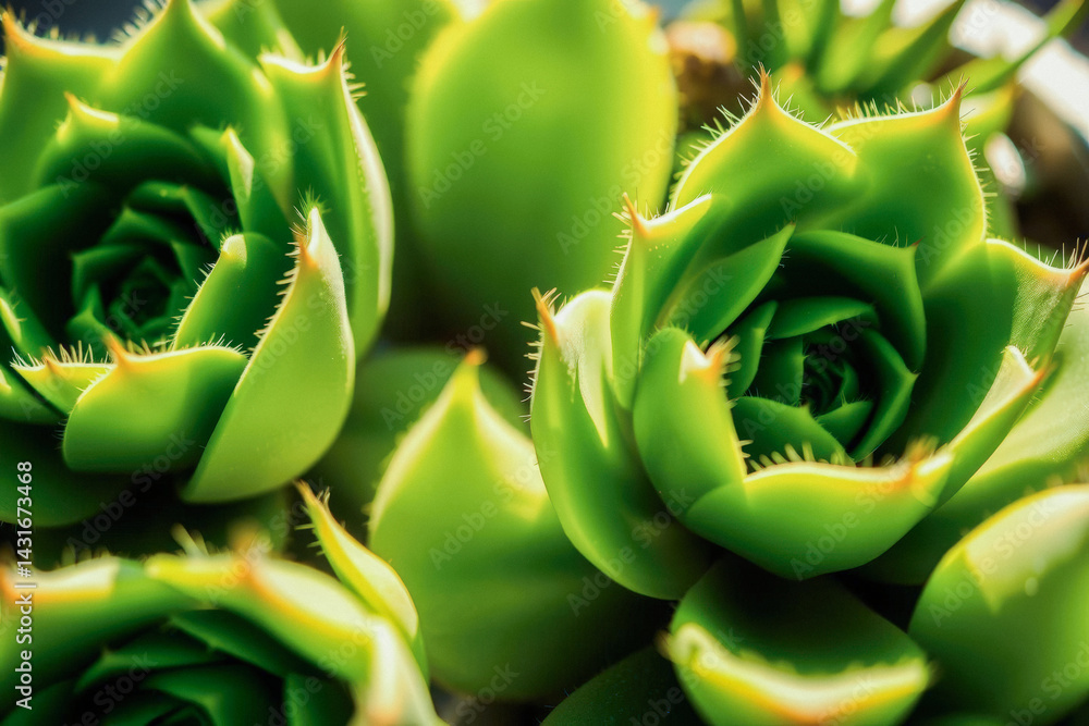 Closeup of Vibrant Green Succulent