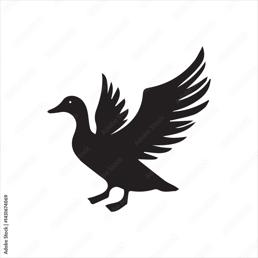 Simple Duck Silhouette Vector Simple Duck Silhouette Vector