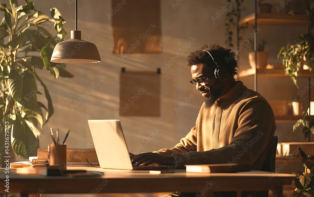 Man Working on Laptop Man Working on Laptop