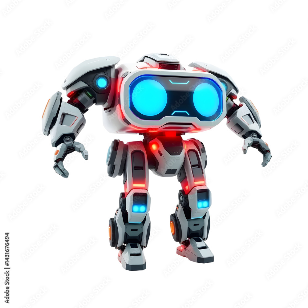 Futuristic Robot Design, 3d Model On White. Gleaming Illumination, Contemporary Robotics. Advanced Machine, Isolated Digital Rendering. Hi-tech Artificial Intelligence. Futuristic Robot Design, 3d Model On White. Gleaming Illumination, Contemporary Robotics. Advanced Machine, Isolated Digital Rendering. Hi-tech Artificial Intelligence.